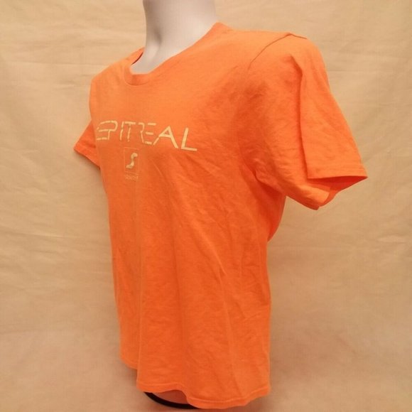Men's Small The Concert Tee District Solid Orange Short Sleeve Crew Neck T-Shirt - Picture 2 of 4